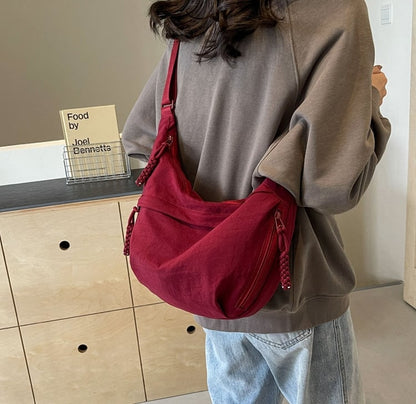 ✨Last Day 49% OFF - Women's Fashion Plain Color Nylon Crossbody Hobo Bag
