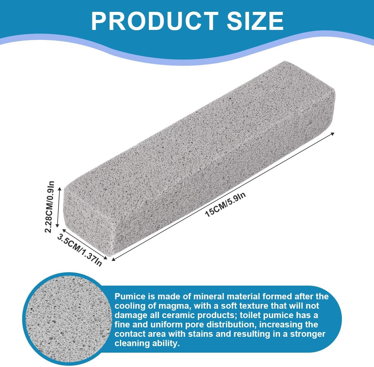 Pumice Stone for Cleaning Toilets, Bathtubs, Grills, Swimming Pools, Sinks