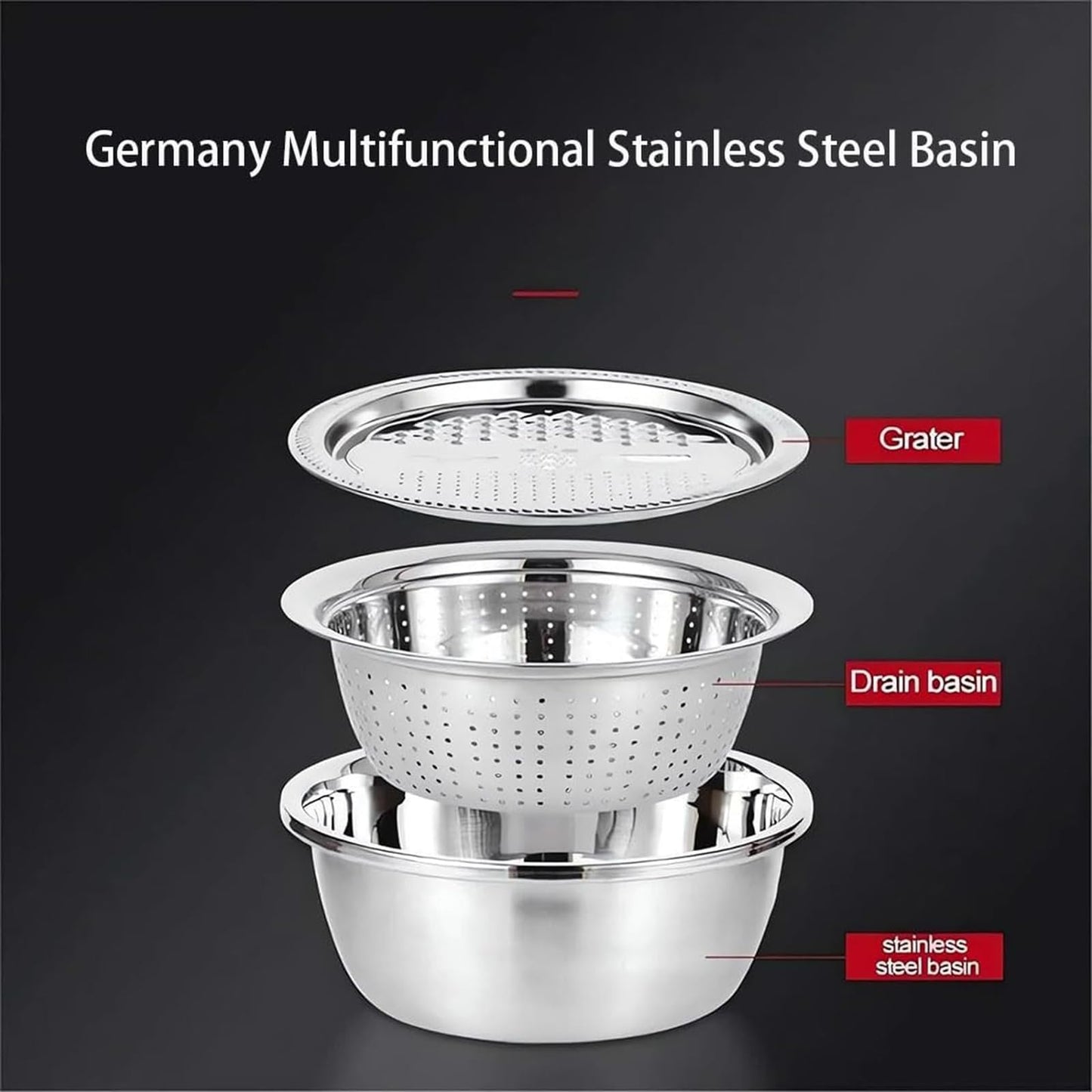 3-in-1 Multifunctional Stainless Steel Basin Set