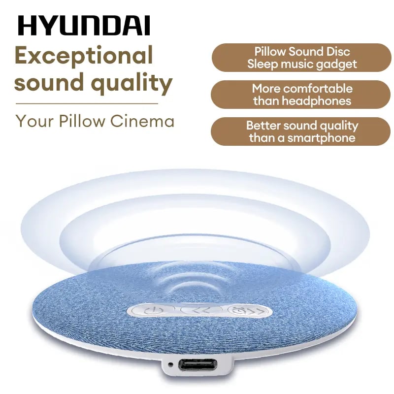 HYUNDAI S1 Ultra-Thin Bluetooth Pillow Speaker with Bluetooth 6.0