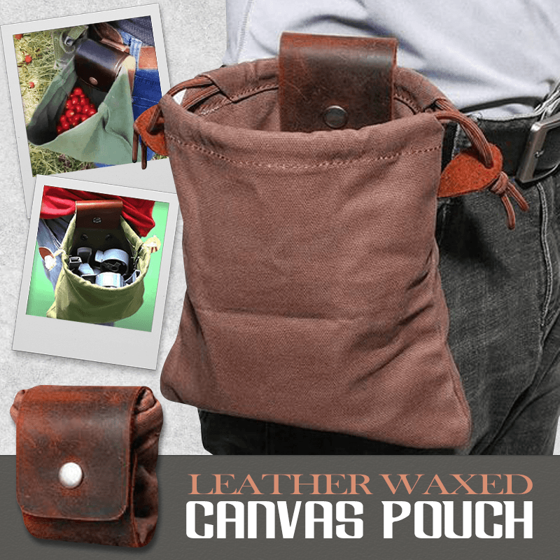 Leather & Waxed Canvas Pouch